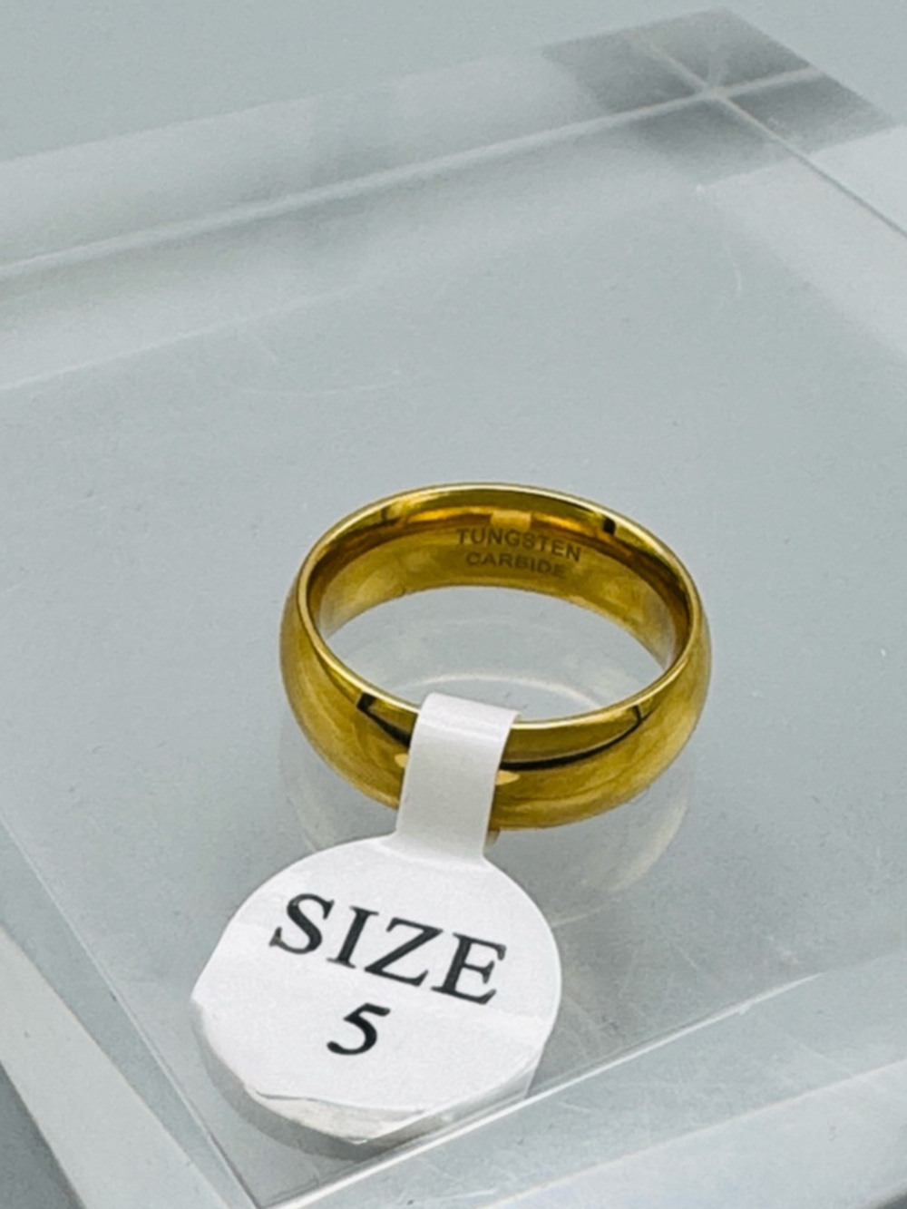 Tungsten Carbide Gold Ring - Size 5